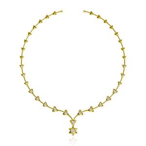 Beautifully Crafted Diamond Necklace in 18k Yellow Gold with Certified Diamonds - NCK1152P, NCK1152EP